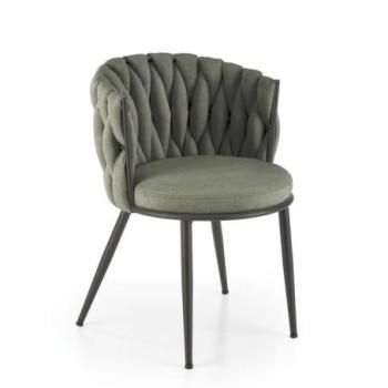 Étkezőfotel, szövet - fém, olivazöld - fekete - SHOPI kép