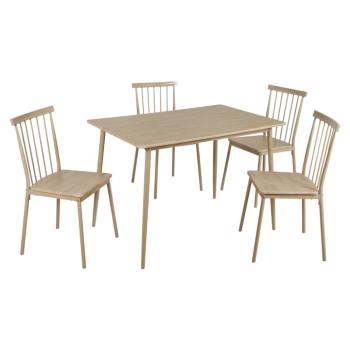 Étkezőgarnitúra 1+4, természetes bükk, SENDO kép