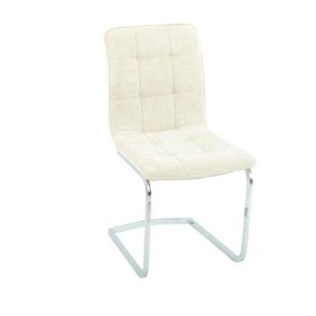 Étkezőszék, bársony, bézs, króm lábbal - UNITE kép