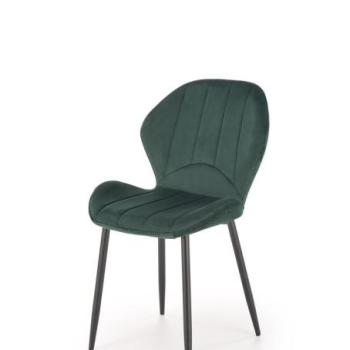 Étkezőszék, bársony, sötétzöld, fekete fém lábakkal - MAE kép