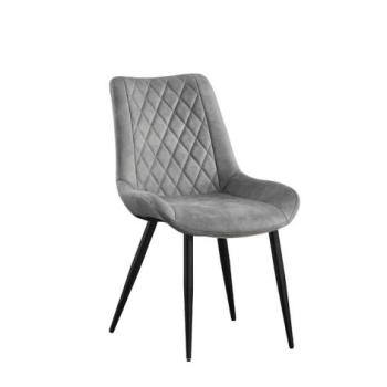 Étkezőszék, bársony, szürke, fekete fém lábakkal - ZIGGO kép