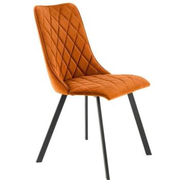 Étkezőszék, bársony, terrakotta, fekete fém lábakkal - BALASQUE kép