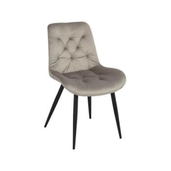 Étkezőszék, bársony világos szürke - POINTILLES kép