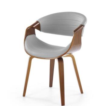 Étkezőszék, bőr - fa, szürke - dió - SPOT kép