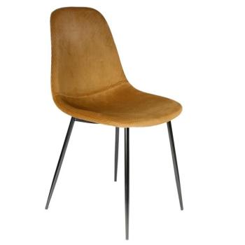 Étkezőszék, kordnársony, mustárságra, fekete fém lábakkal - SKANDI kép