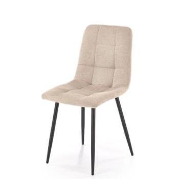Étkezőszék, steppelt, szövet, bézs, fekete fém lábakkal - FARID kép