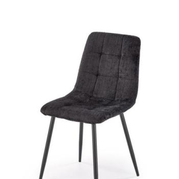 Étkezőszék, steppelt, szövet, fekete, fekete fém lábakkal - SAUT kép
