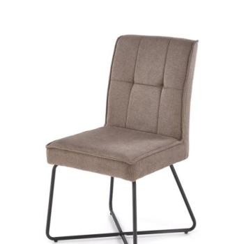 Étkezőszék, szövet, barnásszürke, fekete fém lábakkal - FILI kép