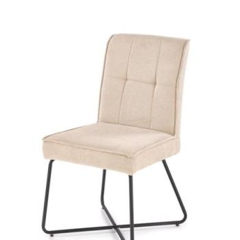 Étkezőszék, szövet, bézs, fekete fém lábakkal - FILI kép