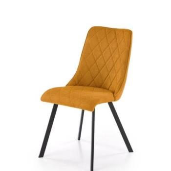 Étkezőszék, szövet, mustársárga, fekete fém lábakkal - FORD kép