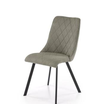 Étkezőszék, szövet, olivazöld, fekete fém lábakkal - FORD kép