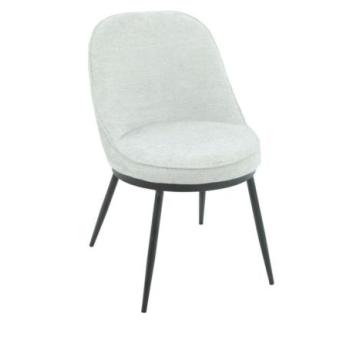 Étkezőszék, szövet, világoszsürke, fekete fém lábakkal - BOULE kép