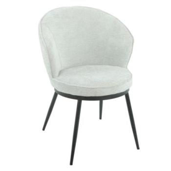 Étkezőszék, szövet, világoszsürke, fekete fém lábakkal - BULLE kép