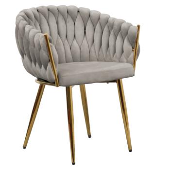 Étkezőszék, szürkésbarna Taupe Velvet szövet/gold króm arany, DEILA kép