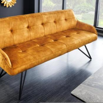 EUPHORIA mustársárga bársony ülőpad 160cm kép