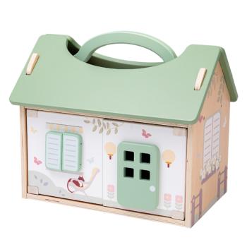 Fa hordozható babaház, színes, ALTES kép