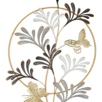 Fali dekoráció, ág, fém, arany - szürke - VIE EN ROND kép