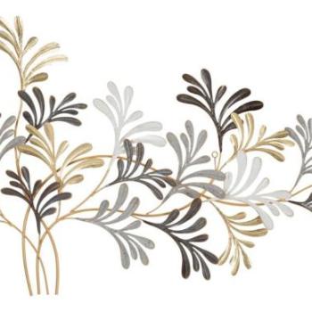 Fali dekoráció, ágak, fém, szürke - GERBES kép