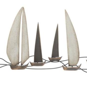 Fali dekoráció, hajók, antracit - VOILIERS kép