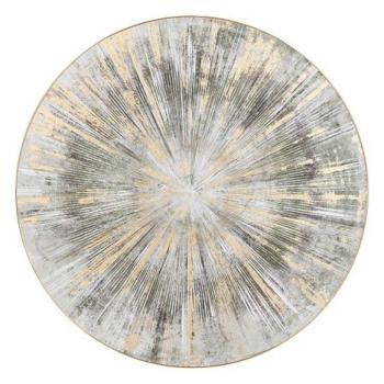 Fali dekoráció, kör alakú, fa - bársony, szürke, 80 cm - SPHERE kép