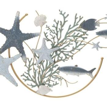 Fali dekoráció, korallzátony, fém, szürke - EAUX CLAIRES kép