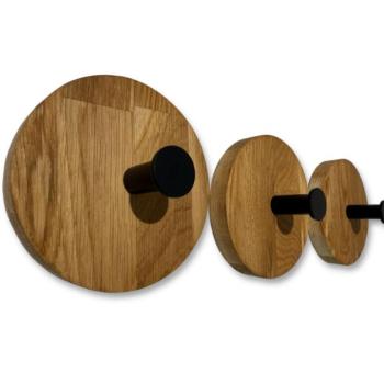 Fali fogas tömör tölgyfából - 3 db Kerek kép