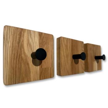 Fali fogas tömör tölgyfából - 3 db Négyzet kép