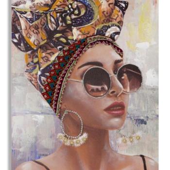 Fali kép, fejdíszes nő, jobb oldali, vászon - fa - TURBAN1 kép