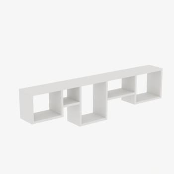 Fali polc, fa, fehér - HORIZON kép