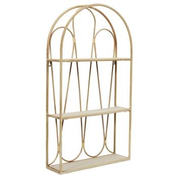 Fali polc, félkör alakú, fém - fa, bézs - COLONIAL kép