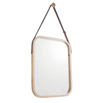 Fali tükör, bambusz kerettel, négyzetes - CARETO kép