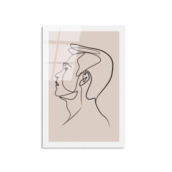 Falikép, férfi arc, fekete - bézs, 30x45 cm kép