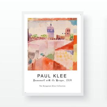 Falikép, festményt ábrázol, Paul Klee, többszínű, 55x75 cm kép