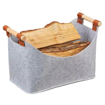 Fatároló kosár, szövet, szürke/barna, POLKO kép