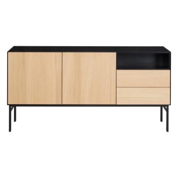 Fekete alacsony komód tölgyfa dekorral 180x89 cm Edge by Hammel - Hammel Furniture kép