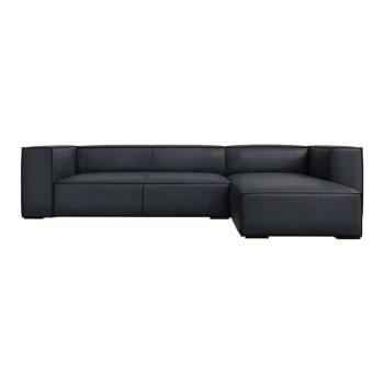 Fekete bőr sarokkanapé (jobb oldali) Madame – Windsor & Co Sofas kép