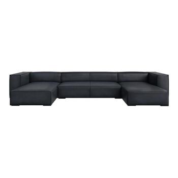 Fekete bőr sarokkanapé ("U" alakú) Madame – Windsor & Co Sofas kép