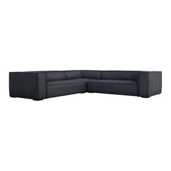 Fekete bőr sarokkanapé (variálható) Madame – Windsor & Co Sofas kép