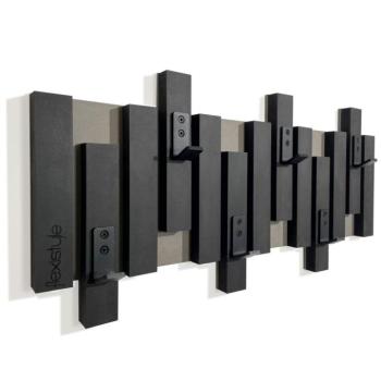 Fekete fali fogas ruhákhoz Šírka: 80 cm | Výška: 30 cm kép