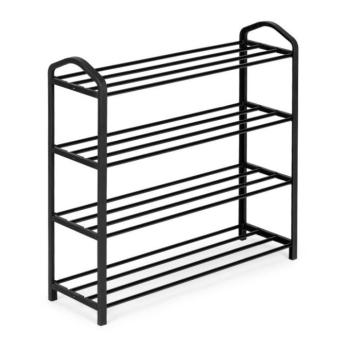 Fekete fém cipőtartó 4 polccal kép