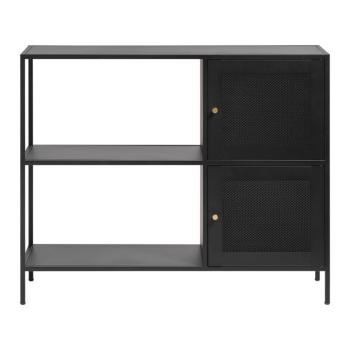 Fekete fém könyvespolc 100x81 cm Malibu – Unique Furniture kép