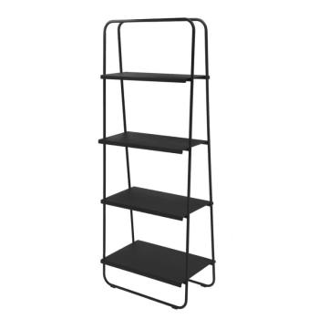 Fekete fém polcos állvány 30x141 cm A-Bookshelf – Zone kép