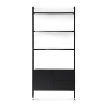 Fekete könyvespolc tölgyfa dekorral 94x210 cm Edge by Hammel - Hammel Furniture kép