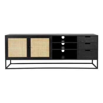 Fekete rattan TV-állvány 38x55 cm  Guuji – White Label kép