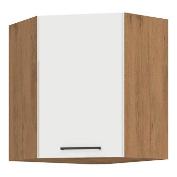 Felső sarokszekrény, fehér extra magas fényű HG/lancelot tölgy, VEGA 58x58 GN-72  1F kép