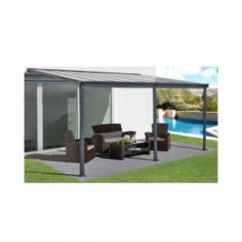 Féltetős pergola P-496-1 antracit átlátszó tetővel 303 cm x 496 cm kép