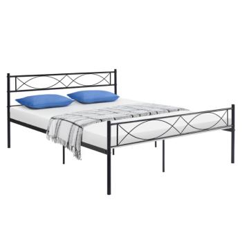 Fém ágy ráccsal, 180x200, fekete, STELVIA kép