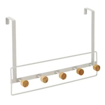 Fém ajtókampó bambusz kampókkal - fehér kép