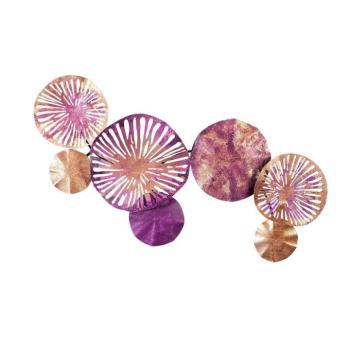 Fém fali dekoráció, kerek kompozíció, lila - MARETTE kép
