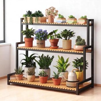 Fém virágállvány 120 x 40 x 95 cm - 3 praktikus polc kép